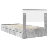  Krevet s od storage Betonski sivi 75 x 190 cm Konstruirano drvo | shoptok.hr