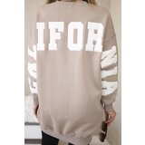 Kesi Insulated sweatshirt with California inscription dark beige | shoptok.hr