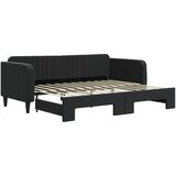  Dnevni krevet na razvlačenje crni 90 x 200 cm baršunasti | shoptok.hr
