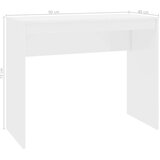 vidaXL Radni stol visoki sjaj bijeli 90 x 40 x 72 cm od iverice Cijene