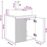  Umivaonik s policom Bijela visokog sjaja 49,5 x 41 x 62,5 cm | shoptok.hr