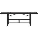  Vrtni stol sa staklenom pločom crni 190x80x75 cm od poliratana | shoptok.hr