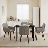  Trpezarijske stolice 4 pcs Umetnička suknja koža Svjetlosiva | shoptok.hr