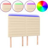 Maison Chic led posteljno vzglavje - vzglavna omarica - nočna omarica krem 144x5x118/128 cm blago, (21706708) | Shoptok.si