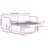  Izvlečna dnevna postelja s predali taupe 80x200 cm blago, (20936980) | Shoptok.si