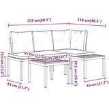  Set vrtnih klupa s jastucima 3 kom crni čelik obložen prahom | shoptok.hr