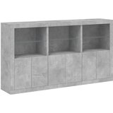 vidaXL Komoda z LED lučkami betonsko siva 181,5x37x100 cm | Shoptok.si