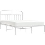  Metalni okvir za krevet s uzglavljem bijeli 140 x 190 cm | shoptok.hr