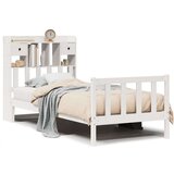 vidaXL Knjižna postelja brez ležišča bela 90x200 cm trdna borovina | Shoptok.si