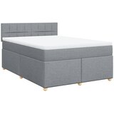  Krevet box spring s madracem svjetlosivi 140x200 cm od tkanine | shoptok.hr