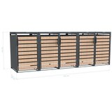  Westman - Spremište za 5 kanti za smeće Lacina | 5x240L | Izgled antracit/drvo | 80x332x116 cm - BRANDED IN GERMANY | shoptok.hr