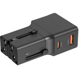 Meixi Univerzalni putni punjač INTER CHARGER 25W GaN – priključci za ceo svet/ USB-C i USB-A/ crni Cene
