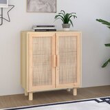 The Living Store Komoda rjava 60x30x70 cm trdna borovina in naravni ratan - Komoda, (21662546) | Shoptok.si