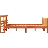  Okvir kreveta s uzglavljem voštano smeđi 120x190 cm od borovine | shoptok.hr