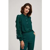 Marisse Emerald Shirt With Ruffled Sleeves | Shoptok.si