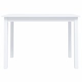  Blagovaonski stol bijeli 114 x 71 x 75 cm od drva kaučukovca | shoptok.hr