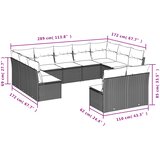  11-dijelni set vrtnih sofa od poliratana s jastucima sivi | shoptok.hr