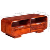  Klubska mizica iz masivnega palisandra 90x40x35 cm | Shoptok.si
