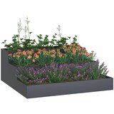  Vrtna saksija Antracit 90 x 90 x 35 cm Čelična vrata | shoptok.hr