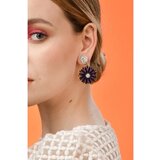Fenzy elegantni uhani z okrasnimi diamanti, vijola Cene