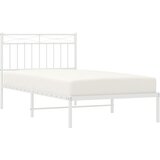  Metalni okvir za krevet s uzglavljem bijeli 100x190 cm | shoptok.hr