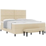  Krevet s opruga kutije s uzglavljem Krema 180 x 200 cm tkanina | shoptok.hr