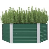  Povišena vrtna gredica 129 x 129 x 45 cm pocinčani čelik zelena | Eponuda.ba