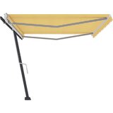  Tenda Samostojeća tenda na ručno uvlačenje 500 x 300 cm žuto-bijela | shoptok.hr