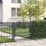 vidaXL Vrat z konico s ključavnico Siva 103 x 75 cm Jeklo | Shoptok.si