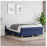 vidaXL Box spring postelja z vzmetnico moder 140x190 cm blag Cene