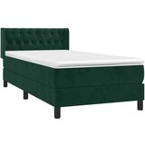 Box spring krevet s madracem tamnozeleni 90x200 cm baršunasti | shoptok.hr