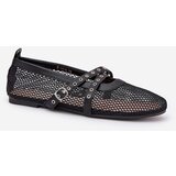Boto Mesh Flat Ballet Shoes With Straps Black Salliroe | Eponuda.ba