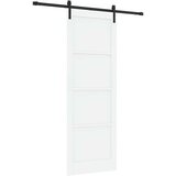  Klizna vrata Bijela i crna 83 x 232 cm Masivna borovina | shoptok.hr