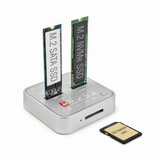 Delock Čitalec in presnemovalec diskov USB 3.2 Gen2 Tip C za M.2 NVMe PCIe+M.2 SATA SSD | Shoptok.si
