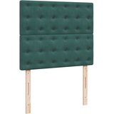 vidaXL Box spring postelja z vzmetnico temno zelena 120x200 cm žamet | Shoptok.si