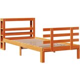 vidaXL Posteljni okvir z vzglavjem voščeno rjava 100x200 cm borovina, (21303900) | Shoptok.si
