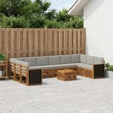  Set vanjskih sofa 8 kom. Prirodna i svjetlosiva | shoptok.hr