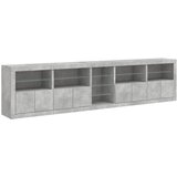  Komoda s LED svjetlima siva boja betona 283x37x67 cm | shoptok.hr