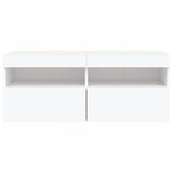  Zidni TV ormarić s LED svjetlima bijeli 100x30x40 cm | shoptok.hr
