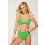 Trendyol Green Triangle Knot Bikini Top Cene