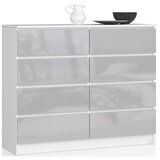 AKORD KOMODA K 120 cm 8 PREDALNIKOV ACRYLIC METALNI VISOKI SJAJ, (21703034) | Shoptok.si