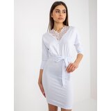 Fashion Hunters White fitted dress Toronto RUE PARIS with belt | shoptok.hr