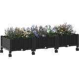  Vrtni saksija s kotačima Crna 120 x 40 x 29 cm PP | shoptok.hr