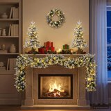 Mini božićno drvce 45 cm 125 LED lampica Topla bijela PVC i PE - Bijela 45 cm s LED svjetlima | shoptok.hr