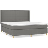 vidaXL Box spring postelja z vzmetnico temno siva 160x200 cm blago, (20790421) Cene