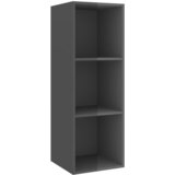 Maison Chic Stenska TV omarica - TV stojalo - Televizijska omarica visok sijaj siva 37x37x107 cm iverna plošča, (21699406) Cene