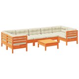  The Living Store Vrtna sedežna garnitura 8-delna z blazinami voščeno rjava - Vrtna Sedežna Garnitura, (21451850) | Shoptok.si