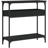 Konzolni stol s policama crni 75x29x75 cm od konstruiranog drva | shoptok.hr