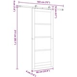  Klizna vrata Prirodna i bijela 86 x 211 cm Masivna borovina | shoptok.hr