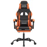  Gaming stol z oporo za noge črno in oranžno umetno usnje | Shoptok.si